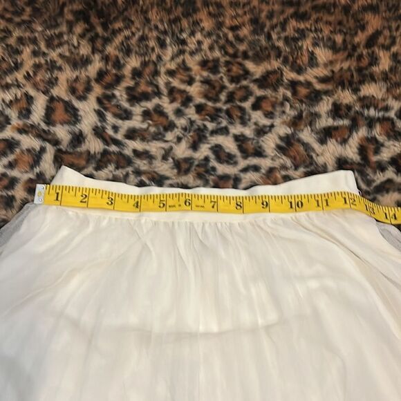 Moon Collection Off White Embroidered Boho Cottage Core Tulle Skirt - Picture 9 of 12